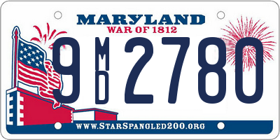 MD license plate 9MD2780