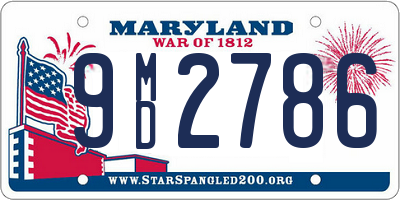 MD license plate 9MD2786