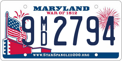 MD license plate 9MD2794