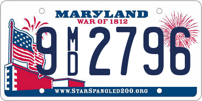 MD license plate 9MD2796