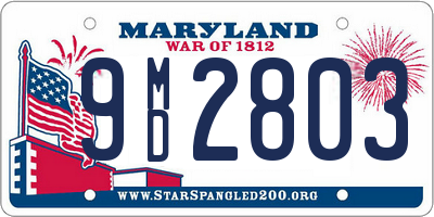 MD license plate 9MD2803