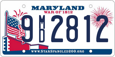 MD license plate 9MD2812