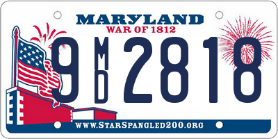 MD license plate 9MD2818