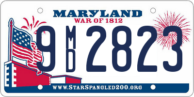 MD license plate 9MD2823