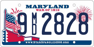 MD license plate 9MD2828