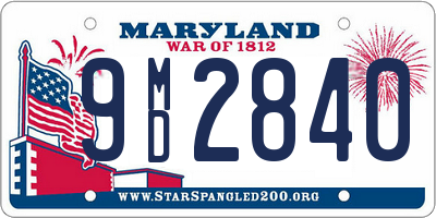 MD license plate 9MD2840