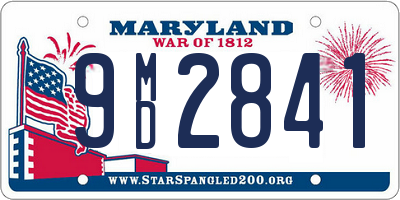 MD license plate 9MD2841