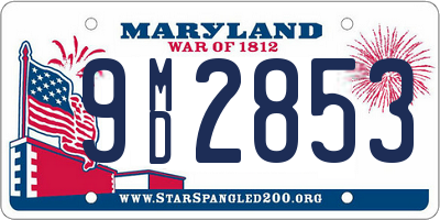 MD license plate 9MD2853