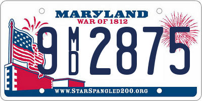 MD license plate 9MD2875