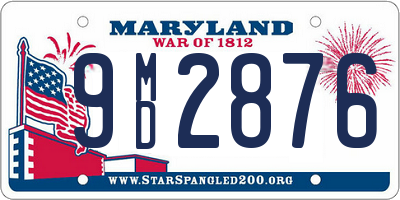 MD license plate 9MD2876