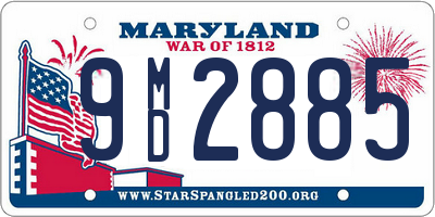 MD license plate 9MD2885