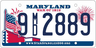 MD license plate 9MD2889