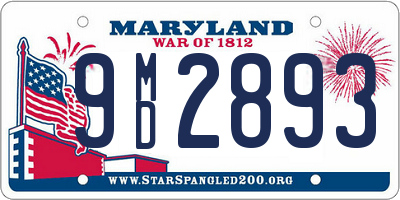 MD license plate 9MD2893