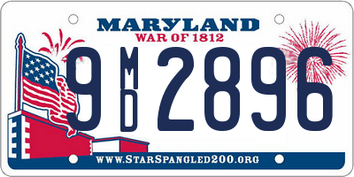 MD license plate 9MD2896