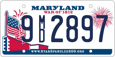 MD license plate 9MD2897