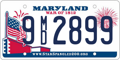 MD license plate 9MD2899