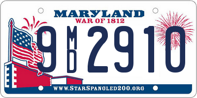 MD license plate 9MD2910