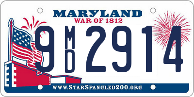 MD license plate 9MD2914