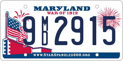 MD license plate 9MD2915