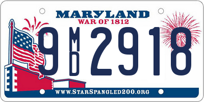 MD license plate 9MD2918