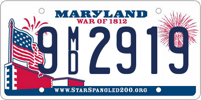 MD license plate 9MD2919