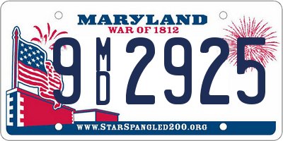 MD license plate 9MD2925