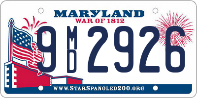 MD license plate 9MD2926