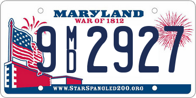 MD license plate 9MD2927