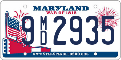 MD license plate 9MD2935