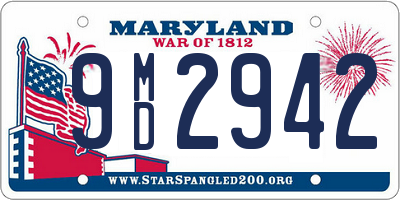 MD license plate 9MD2942