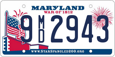 MD license plate 9MD2943