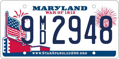 MD license plate 9MD2948