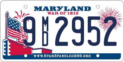 MD license plate 9MD2952