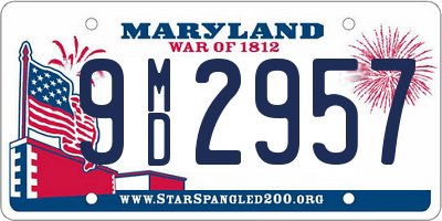 MD license plate 9MD2957