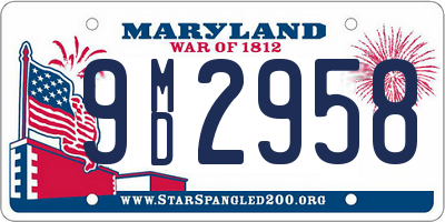 MD license plate 9MD2958