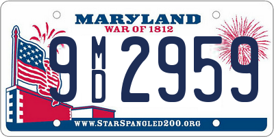 MD license plate 9MD2959