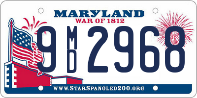 MD license plate 9MD2968