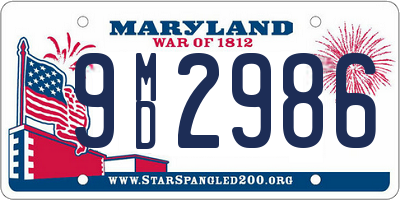 MD license plate 9MD2986