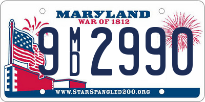 MD license plate 9MD2990