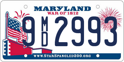 MD license plate 9MD2993