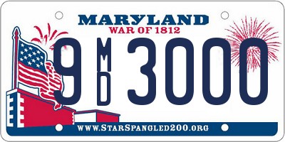 MD license plate 9MD3000