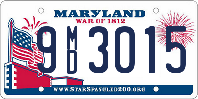 MD license plate 9MD3015