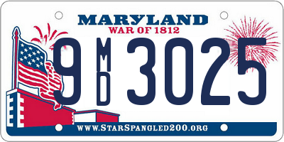 MD license plate 9MD3025