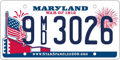 MD license plate 9MD3026