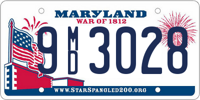 MD license plate 9MD3028