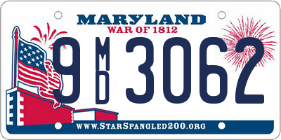 MD license plate 9MD3062