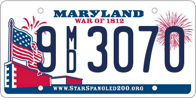 MD license plate 9MD3070