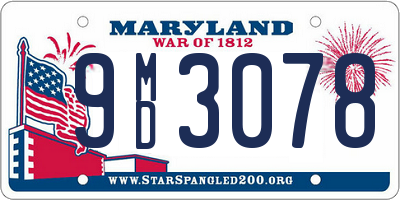 MD license plate 9MD3078