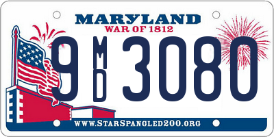 MD license plate 9MD3080