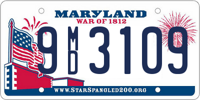 MD license plate 9MD3109